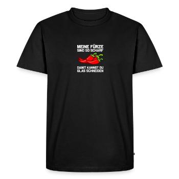 Mes pets sont si tranchants, pets pétant, pètent - T-shirt Premium bio Homme - noir - Devant - Nico (187cm)