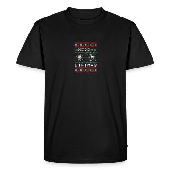 Merry Liftmas Christmas Bodybuilding Bodybuilder - Men's Premium Organic T-Shirt - black - Front - Nico (187cm)