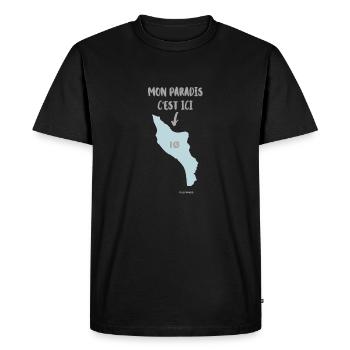 Moon paradis , serie ile d'Oléron - T-shirt Premium bio Homme - noir - Devant - Nico (187cm)