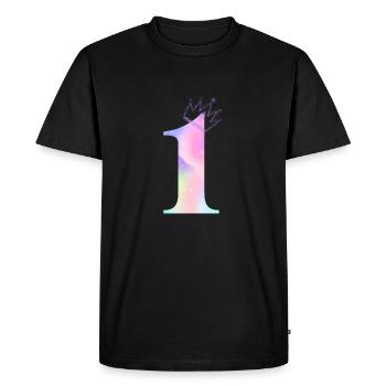 1st anniversary rainbow - Men's Premium Organic T-Shirt - black - Front - Nico (187cm)