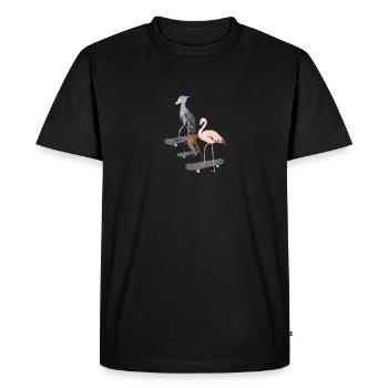 Shoebill Robin Skateboard Bird - Men's Premium Organic T-Shirt - black - Front - Nico (187cm)