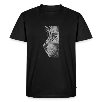 Cat's face - Men's Premium Organic T-Shirt - black - Front - Nico (187cm)