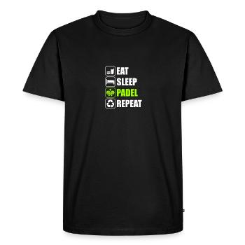 Eat Sleep Padel joueur de padel amusant - T-shirt Premium bio Homme - noir - Devant - Nico (187cm)