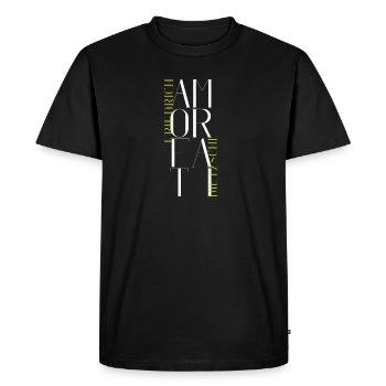 Cupid Fati - Aimez votre destin - Nietzsche - T-shirt Premium bio Homme - noir - Devant - Nico (187cm)