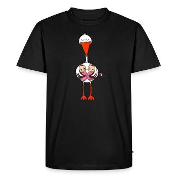 Jumeaux de grossesse grunge vintage rétro - T-shirt Premium bio Homme - noir - Devant - Nico (187cm)