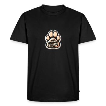 Against animal cruelty - Men's Premium Organic T-Shirt - black - Front - Nico (187cm)