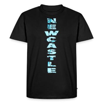 Newcastle Angleterre UK City Font Skyline Accueil - T-shirt Premium bio Homme - noir - Devant - Nico (187cm)