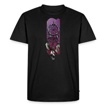 Murmures de rêves : L’attrape-rêves - T-shirt Premium bio Homme - noir - Devant - Nico (187cm)