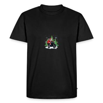 Père Noël Père Noël à moto Père Noël - T-shirt Premium bio Homme - noir - Devant - Nico (187cm)
