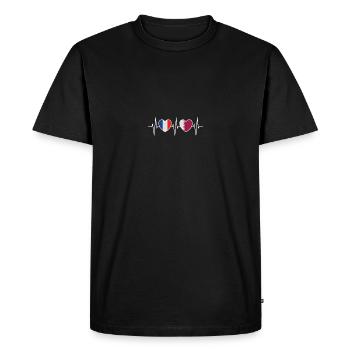 France and Qatar Qatari flag flags - Men's Premium Organic T-Shirt - black - Front - Nico (187cm)