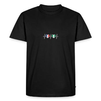 France et Nigeria Drapeau nigérian Drapeaux - T-shirt Premium bio Homme - noir - Devant - Nico (187cm)