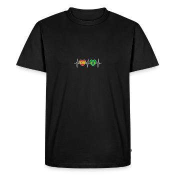 Espagne et Brésil Drapeaux du drapeau brésilien - T-shirt Premium bio Homme - noir - Devant - Nico (187cm)