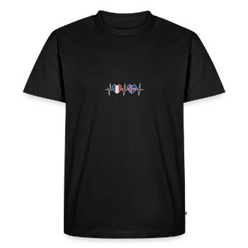 France et Islande Drapeau islandais - T-shirt Premium bio Homme - noir - Devant - Nico (187cm)