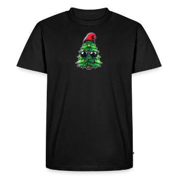 Drôle d’arbre de Noël avec logo de casquette - T-shirt Premium bio Homme - noir - Devant - Nico (187cm)