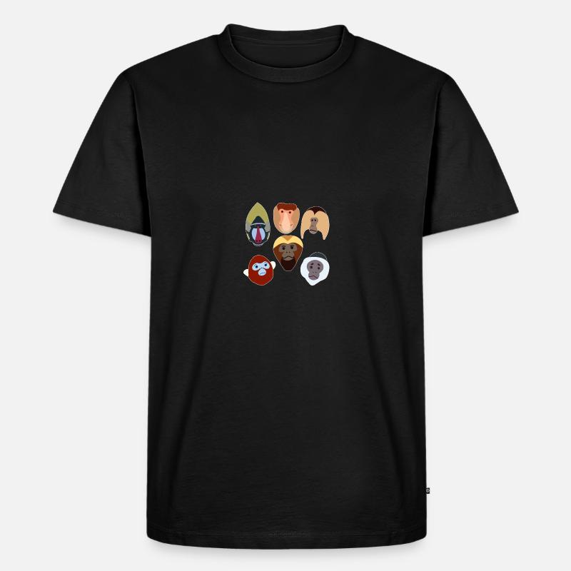 Affen - Männer Premium Bio T-Shirt - Schwarz