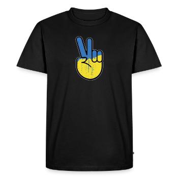 Solidarity with Ukraine - Men's Premium Organic T-Shirt - black - Front - Nico (187cm)