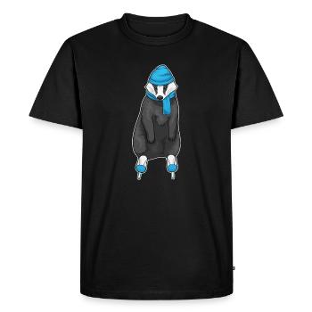 Dachs Eislaufen Schlittschuhe - Men's Premium Organic T-Shirt - black - Front - Nico (187cm)
