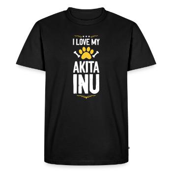 L’amour pour mon Akita Inu - T-shirt Premium bio Homme - noir - Devant - Nico (187cm)