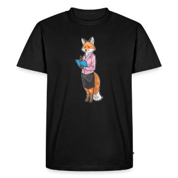 Fox Secretary Notebook Office - Men's Premium Organic T-Shirt - black - Front - Nico (187cm)