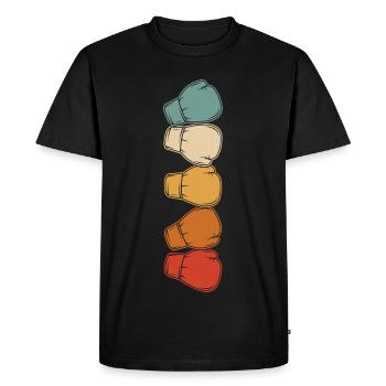Graphique de gants de boxe pour boxeurs et entraîneurs - T-shirt Premium bio Homme - noir - Devant - Nico (187cm)