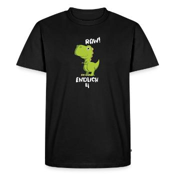 Raw enfin 4 Dino - T-shirt Premium bio Homme - noir - Devant - Nico (187cm)