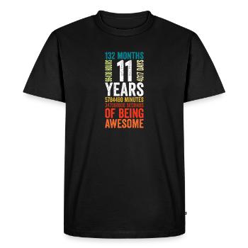 11th anniversary gift, 11th wedding anniversary - Men's Premium Organic T-Shirt - black - Front - Nico (187cm)