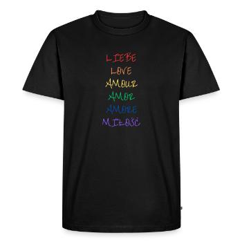 LOVE is everything - Men's Premium Organic T-Shirt - black - Front - Nico (187cm)