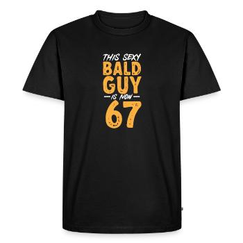 Bald Head Baldness Beard Bald Head - Men's Premium Organic T-Shirt - black - Front - Nico (187cm)