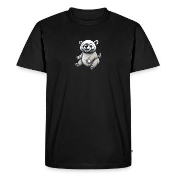 Small Seated Animal: Cartoon - Men's Premium Organic T-Shirt - black - Front - Nico (187cm)