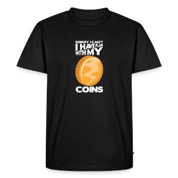 Les collectionneurs de pièces collectent des pièces - T-shirt Premium bio Homme - noir - Devant - Nico (187cm)