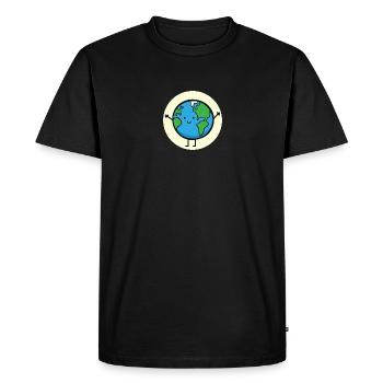 Happy Earth - Men's Premium Organic T-Shirt - black - Front - Nico (187cm)