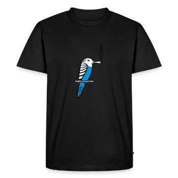 wellensittich joint kiffen - Men's Premium Organic T-Shirt - black - Front - Nico (187cm)