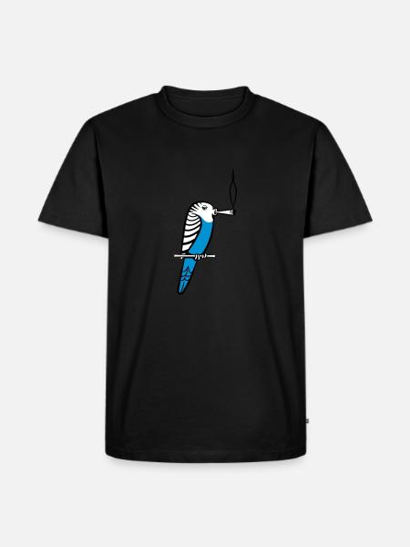 wellenstittich joint kiffen - Männer Premium Bio T-Shirt - Schwarz