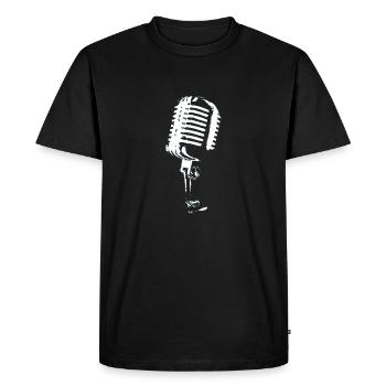 microphone musique noir et blanc - T-shirt Premium bio Homme - noir - Devant - Nico (187cm)