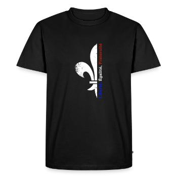 Liberté Égalité Fraternité - Men's Premium Organic T-Shirt - black - Front - Nico (187cm)