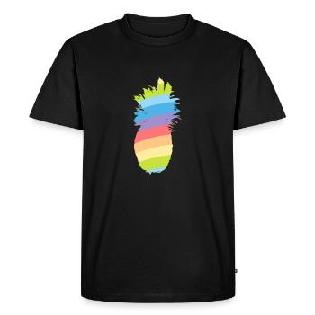 Arc-en-ciel - ananas - T-shirt Premium bio Homme - noir - Devant - Nico (187cm)
