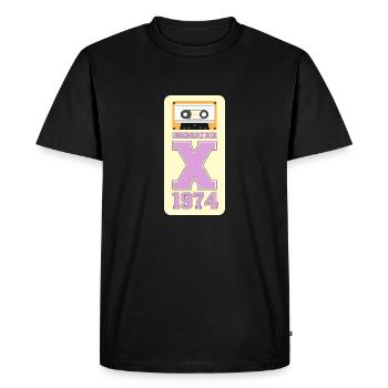 1974 Génération Folk - T-shirt Premium bio Homme - noir - Devant - Nico (187cm)