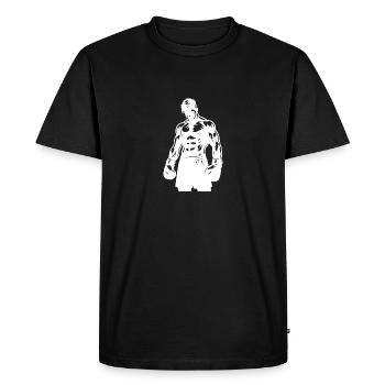 Boxer in boxing mode vintage shadow style - Men's Premium Organic T-Shirt - black - Front - Nico (187cm)