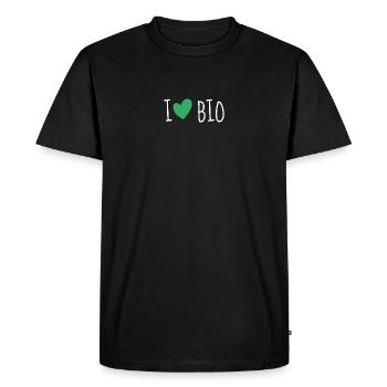 J’AIME BIO - PRODUITS BIO - BIO LOVER - NATURLIEBE - T-shirt Premium bio Homme - noir - Devant - Nico (187cm)