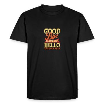 Au revoir, salle de classe, bonjour, karaoké, bars, professeur - T-shirt Premium bio Homme - noir - Devant - Nico (187cm)