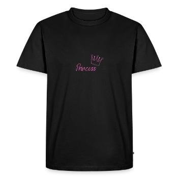 Pinker Princess-Druck mit Krone - Männer Premium Bio T-Shirt - Schwarz - Vorne - Nico (187cm)