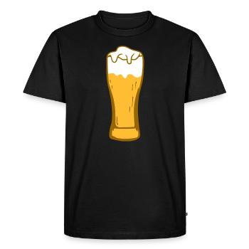 Bière de blé Verre de bière - T-shirt Premium bio Homme - noir - Devant - Nico (187cm)