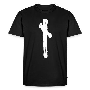 Elder Futhark Rune Naudhiz - Letter N - Men's Premium Organic T-Shirt - black - Front - Nico (187cm)