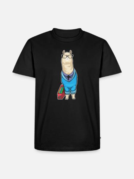 Alpaca Secretary Folder Office - Men's Premium Organic T-Shirt - black