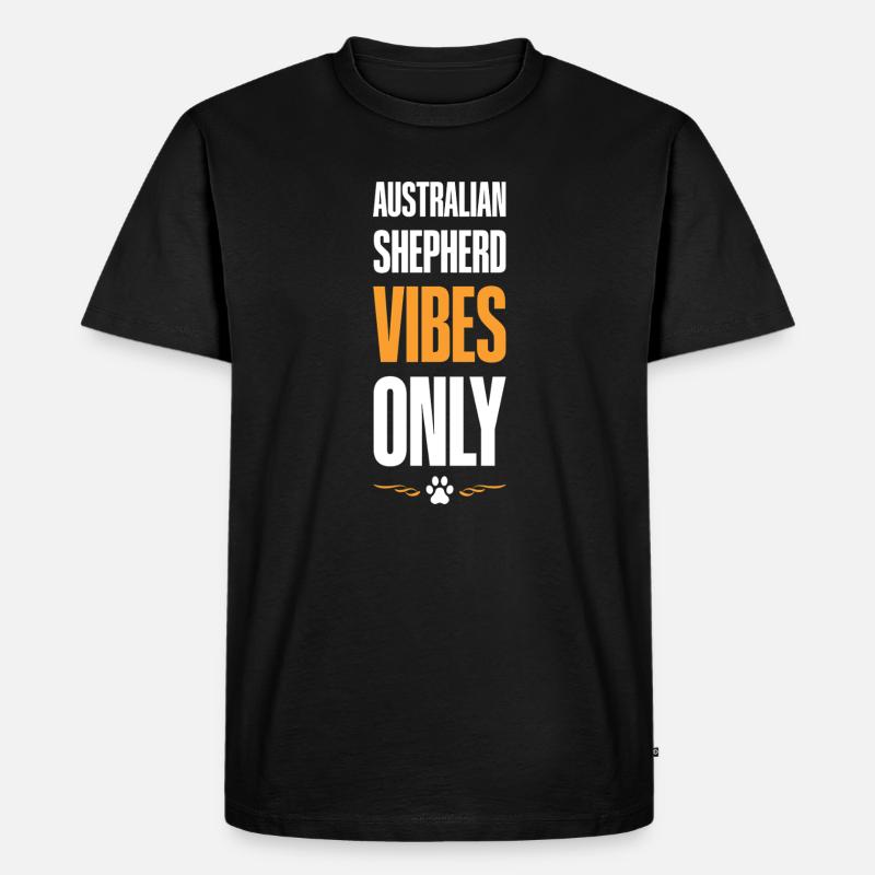 Australian Shepherd Vibes - Männer Premium Bio T-Shirt - Schwarz
