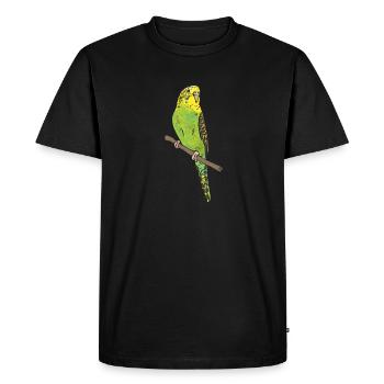 Budgerigar Perruche Oiseau Cadeau pour animaux de compagnie - T-shirt Premium bio Homme - noir - Devant - Nico (187cm)