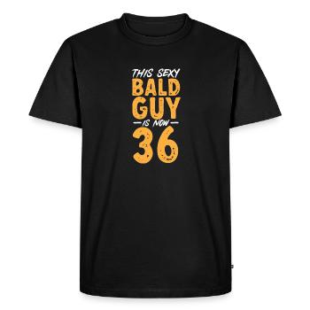 Bald Head Baldness Beard Bald Head - Men's Premium Organic T-Shirt - black - Front - Nico (187cm)