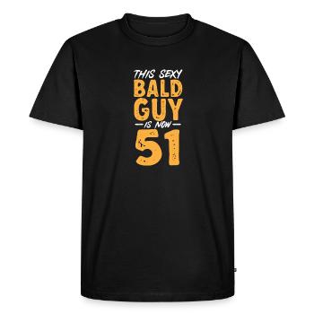 Bald Head Baldness Beard Bald Head - Men's Premium Organic T-Shirt - black - Front - Nico (187cm)