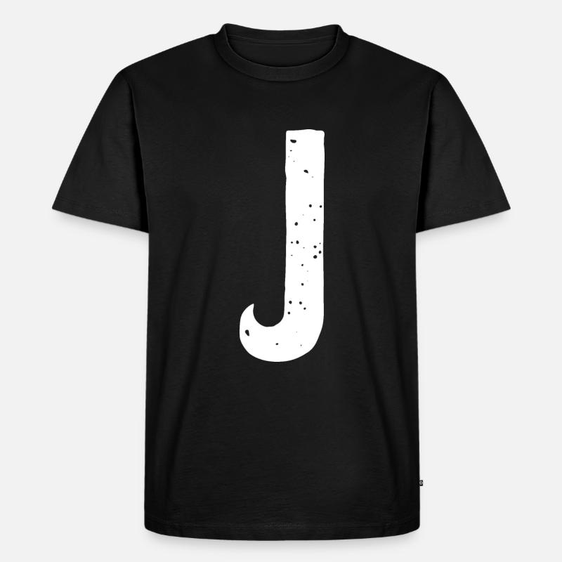 J Brief - Männer Premium Bio T-Shirt - Schwarz