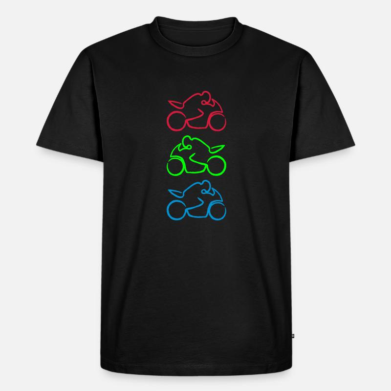 motorcycle 3c - Männer Premium Bio T-Shirt - Schwarz
